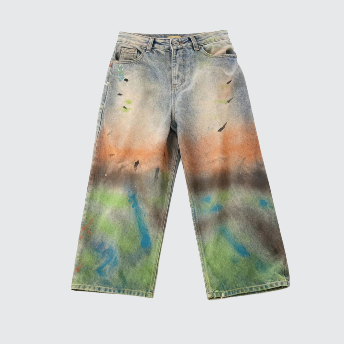 Signature Paint Wash Wide-Leg Jeans | The BK Collection
