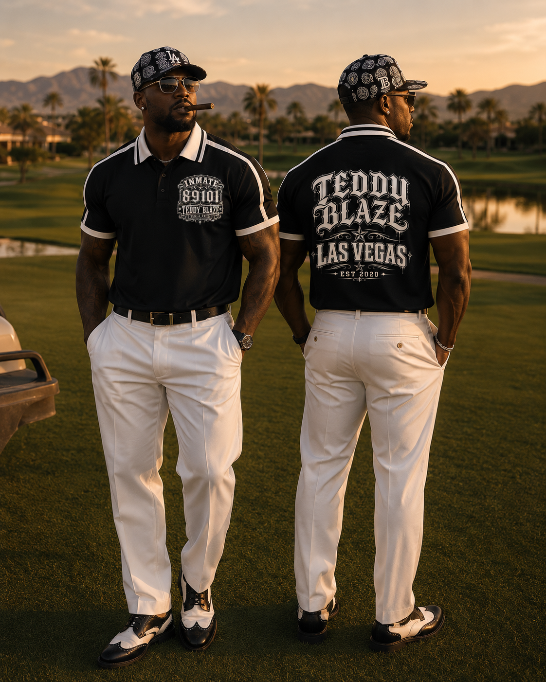 LAS VEGAS LOCK UP COLOR BLOCK CONTRAST PIPING GOLF SHIRT