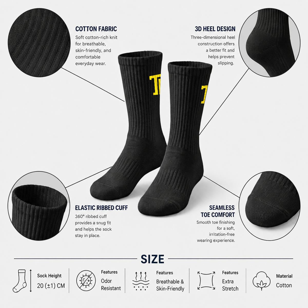 Cachet Crew Socks | Teddy Blaze Xtreme (TBX Activewear)