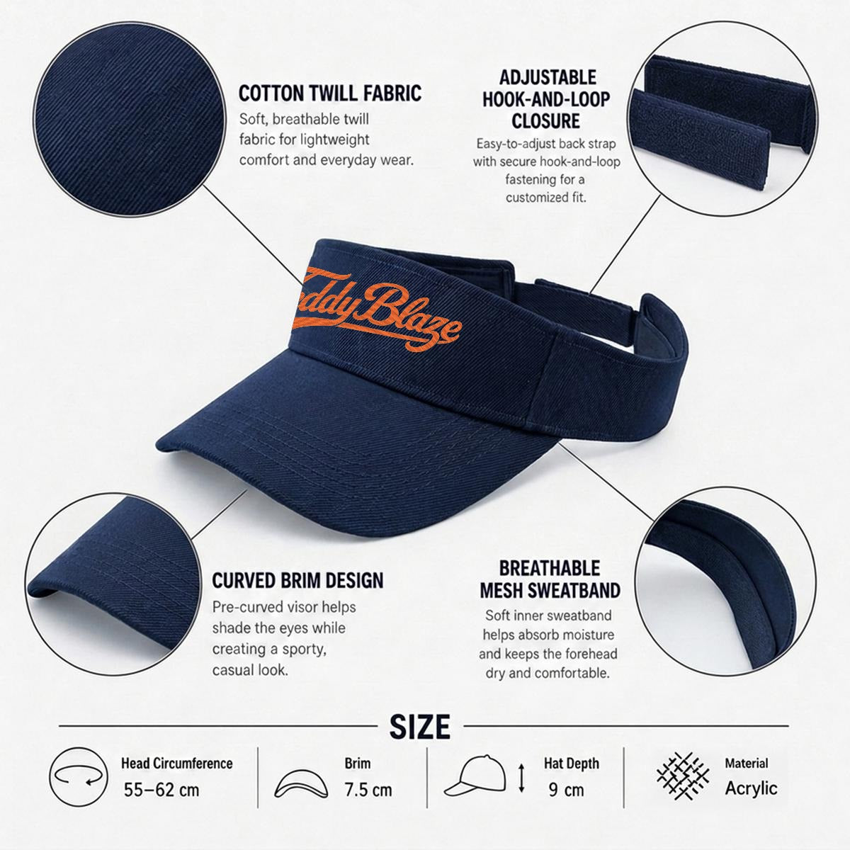 Embroidered Signature Visor | DELANCEY