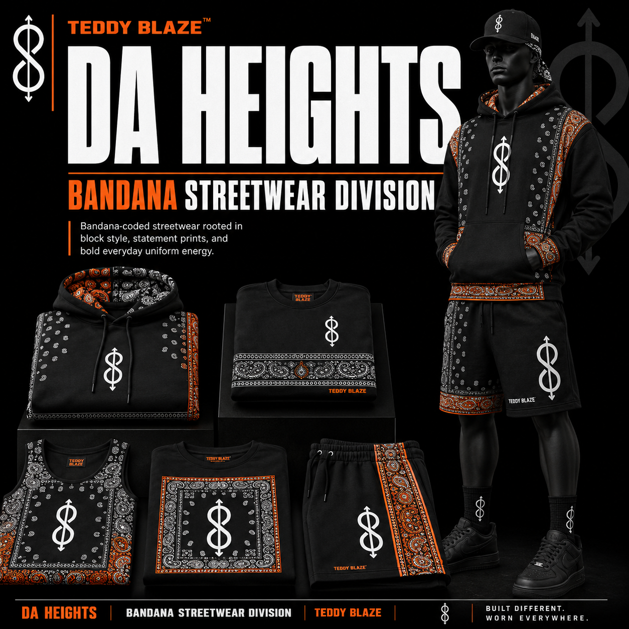 DA HEIGHTS | Bandana + Paisley Print Streetwear