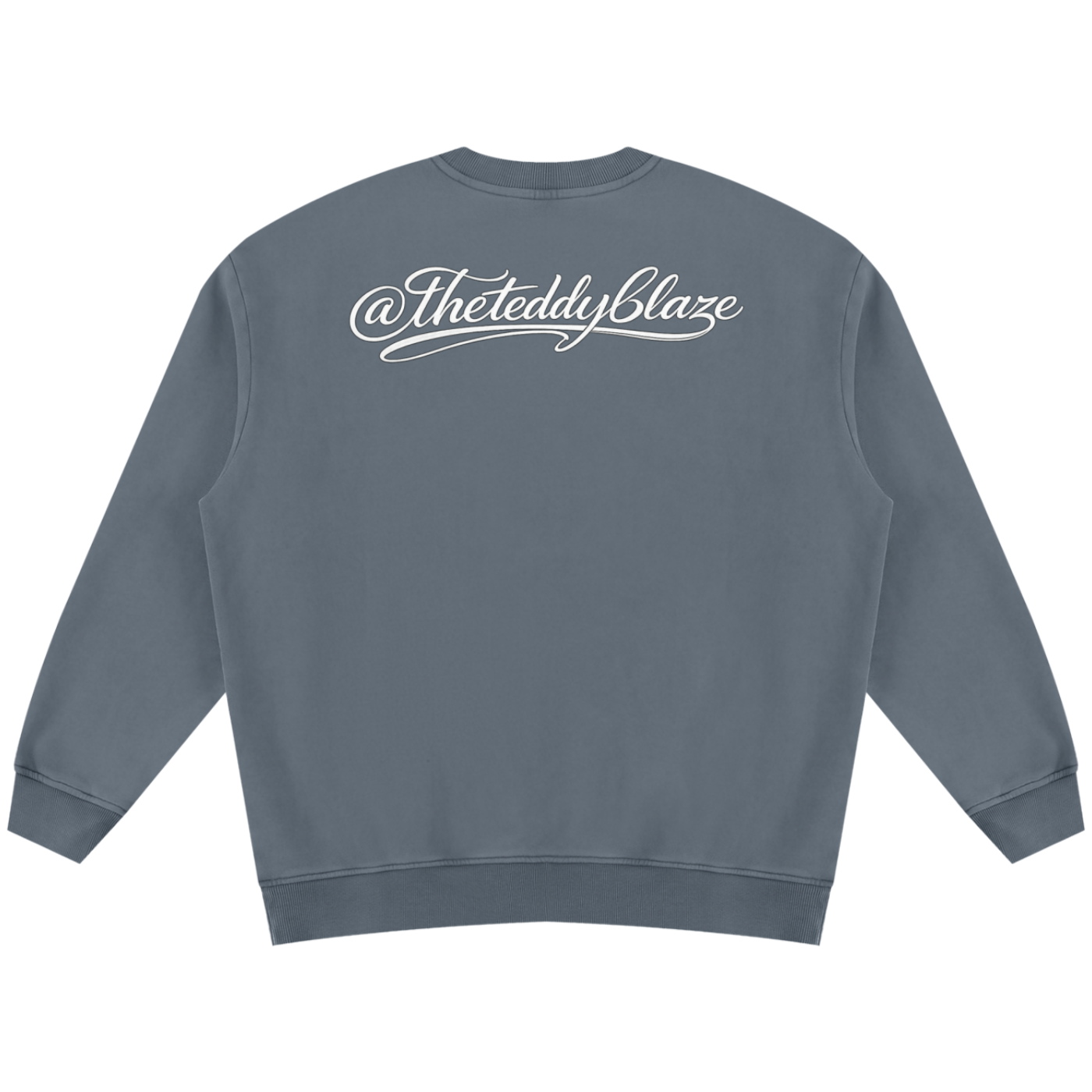 Shop the Signature Bearfather of Vegas Vintage Wash Fleece Jumper by Teddy Blaze. 355 GSM slate gray crewneck featuring brand personification The Bearfather from THE BLAZE MAN.