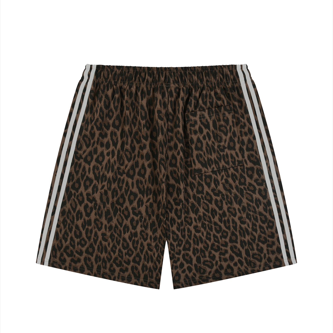 81C Leopard Print Striped Detail Shorts | Teddy Kush
