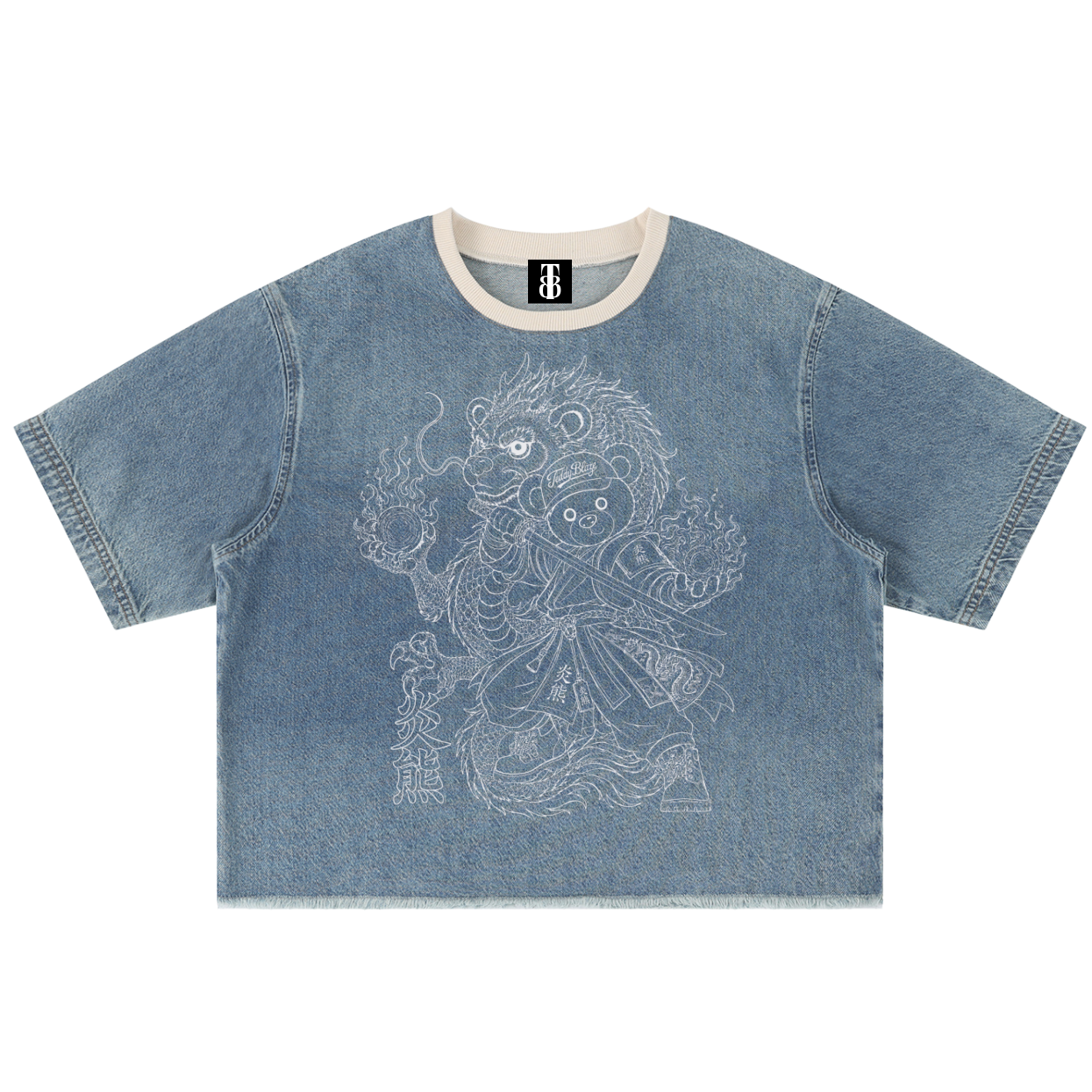 Team Dragon Denim Raw Edge Box Tee | AFRO ANIME