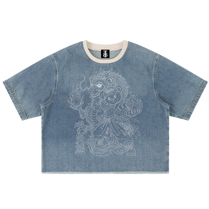 Team Dragon Denim Raw Edge Box Tee | AFRO ANIME