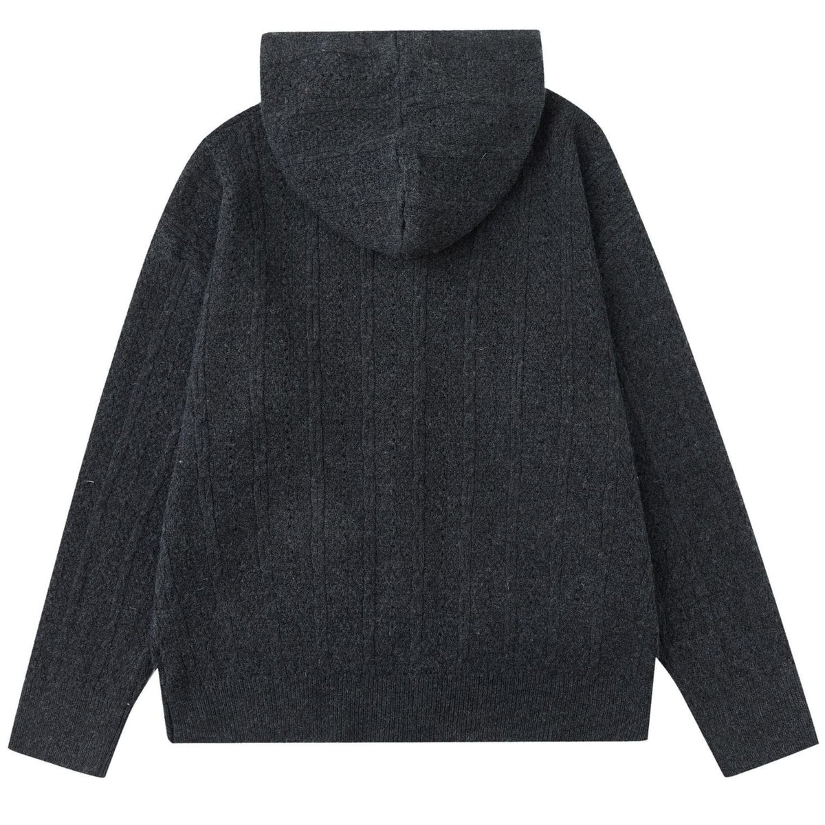 Shop the Iron + Ivy Button-Front Cable Knit Hooded Cardigan by Teddy Blaze. Plush acrylic jacquard knit hooded cardigan featuring front flap pockets and tonal button closure.