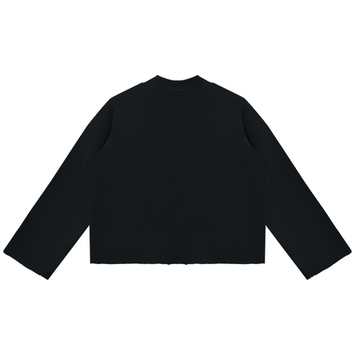 Shop the Dapper Blaze Mock Neck Raw Edge Boxy Jumper by Teddy Blaze. 350 GSM heavy cotton oversized jumper with pinstripe-suited bear graphic from WE OUTSIDE! OUTERWEAR.