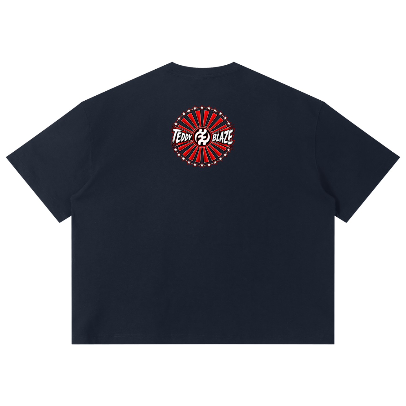 Shop the Teddy Blaze Brand Rising Boxy Tee featuring Teddy Blaze Samurai, Gye Nyame artwork and a relaxed cotton-rich streetwear silhouette.