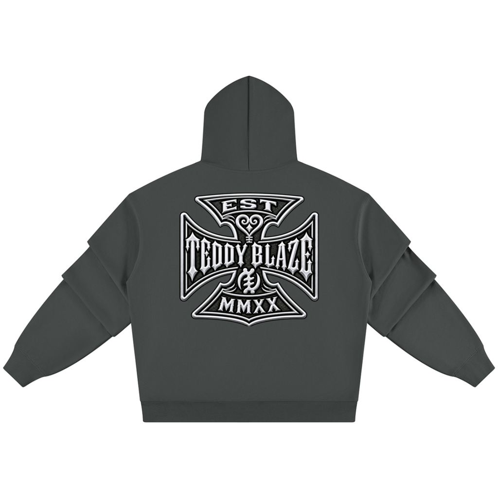 DaCruz Signature Heavyweight Ruched Sleeves Hooded Jumper | MEN OF BLAZE