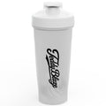 A white plastic shaker bottle with a matching white screw-on lid, featuring the brand name 'Teddy Bage' printed vertically in black script on the front, set against a plain white background.
