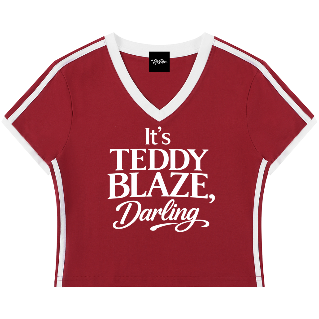 It's Teddy Blaze, Darling V-Neck Cropped Tee