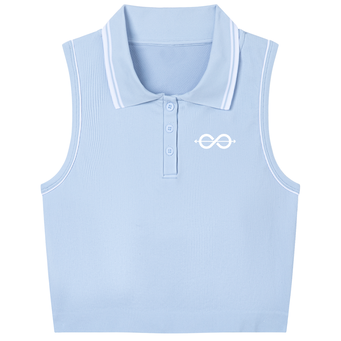 81C Cropped Polo Tank | Teddy Azure