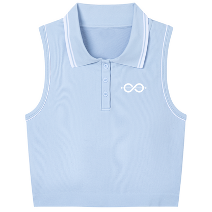 81C Cropped Polo Tank | Teddy Azure
