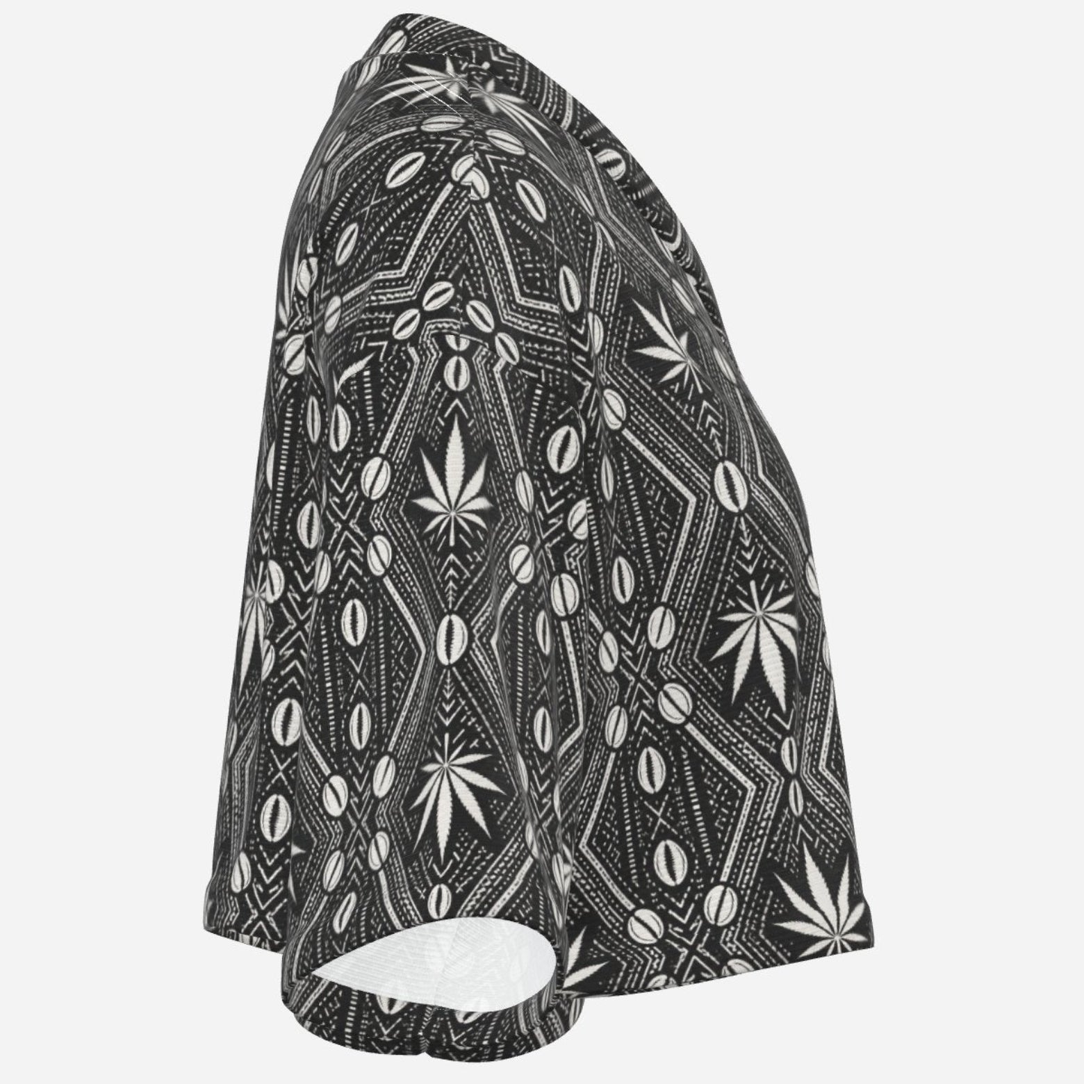 A lightweight DaChek™ crop top with a V-neckline, relaxed batwing sleeves, and stretch polyester fabric from Teddy Blaze.