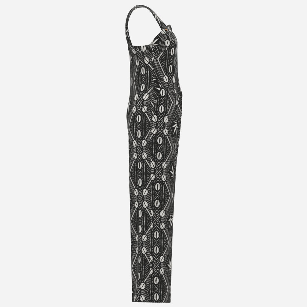 BA8LIDW_FFFull-length Teddy Blaze overalls in lightweight polyester, featuring the DaCruz crest bib and all-over black-and-white DaChek™ pattern.FFFF