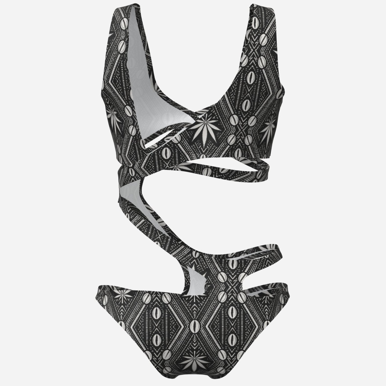 A bold DaChek™ cutout monokini in smooth matte stretch swim fabric, made for poolside confidence by Teddy Blaze.