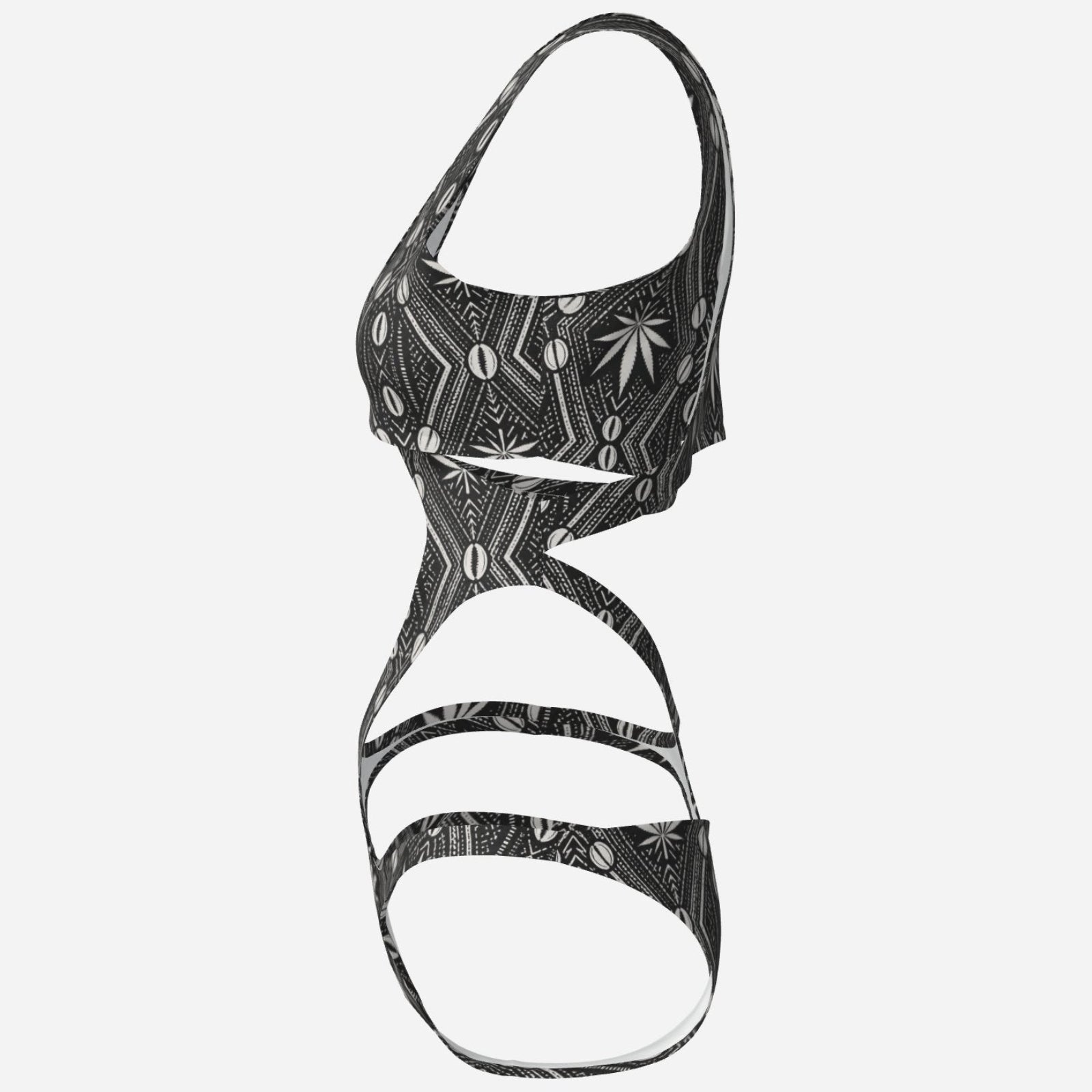 A bold DaChek™ cutout monokini in smooth matte stretch swim fabric, made for poolside confidence by Teddy Blaze.