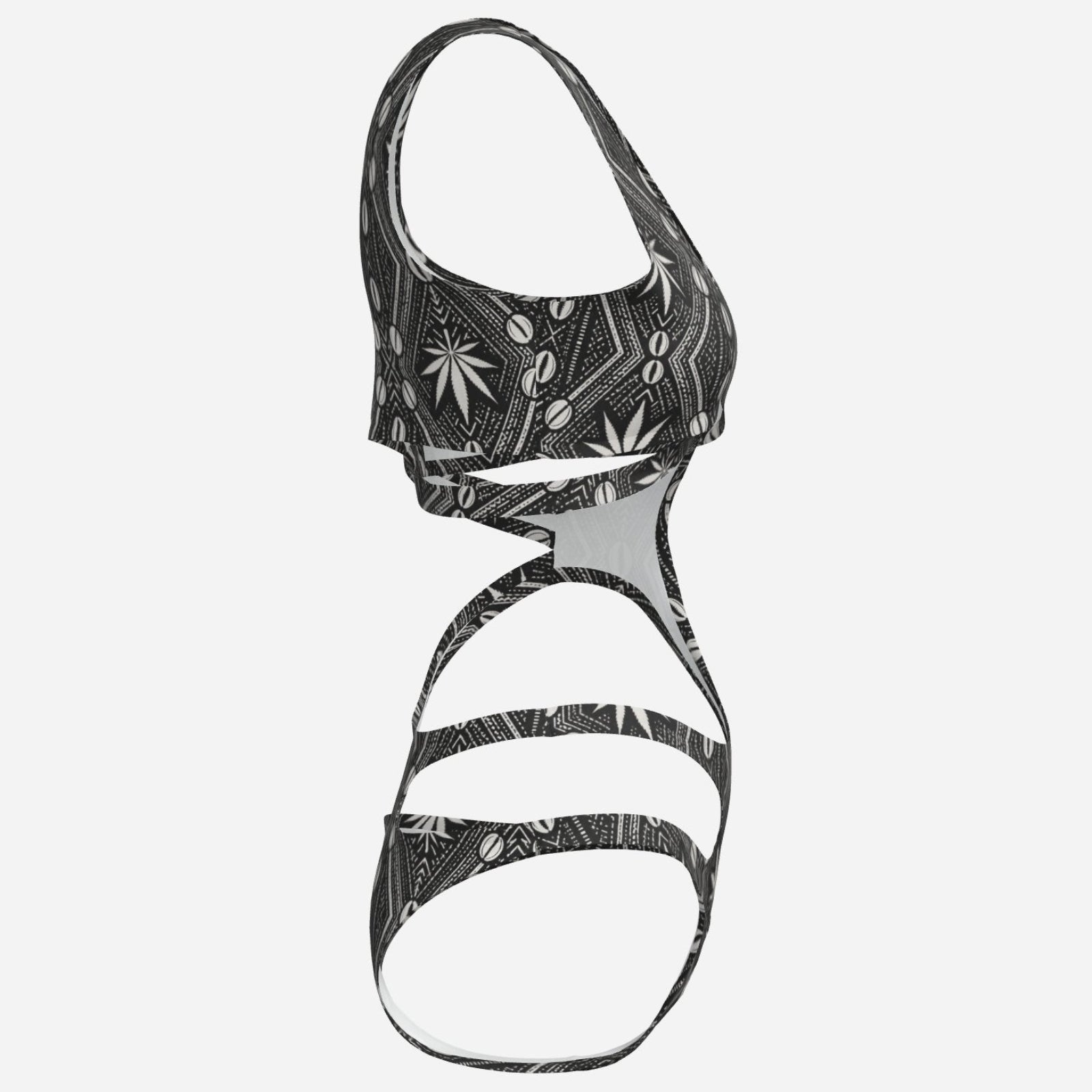 A bold DaChek™ cutout monokini in smooth matte stretch swim fabric, made for poolside confidence by Teddy Blaze.