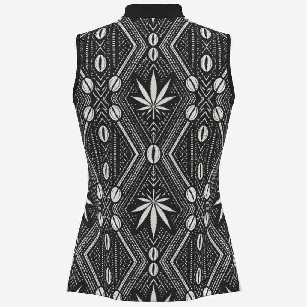 Teddy Blaze Mock Neck Tank in 190 GSM matte stretch fabric, finished with an all-over DaChek™ pattern and DaCruz chest emblem.