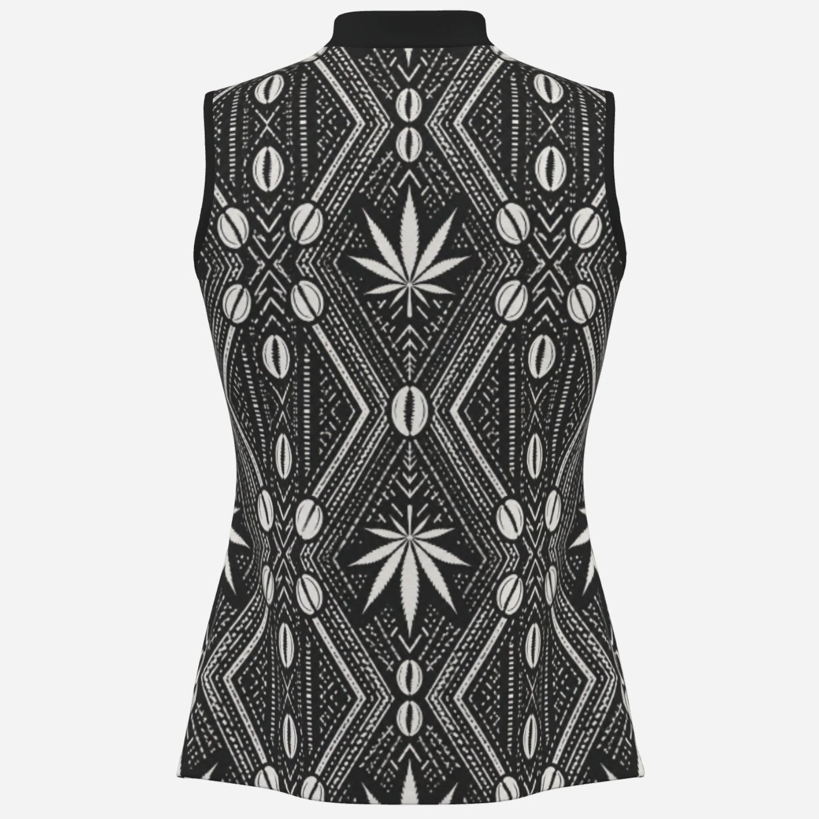 Teddy Blaze Mock Neck Tank in 190 GSM matte stretch fabric, finished with an all-over DaChek™ pattern and DaCruz chest emblem.