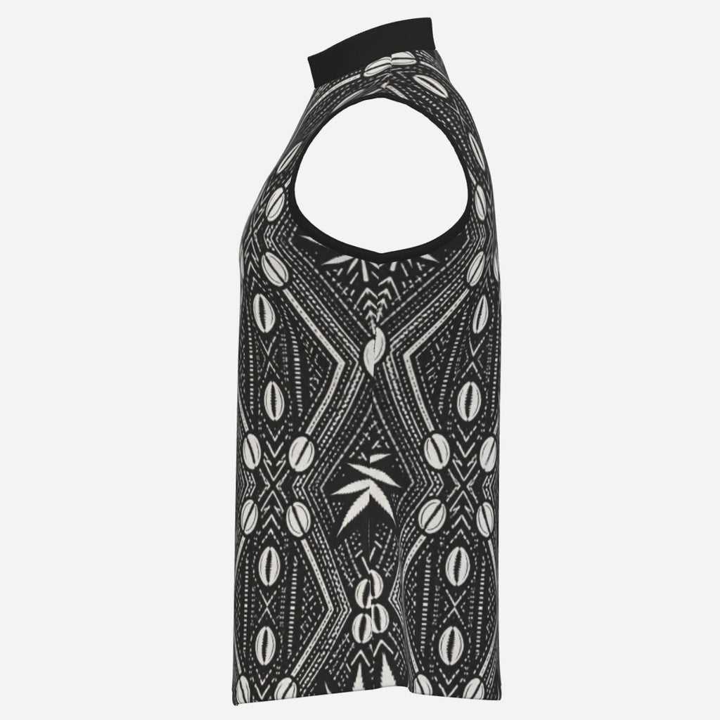 Teddy Blaze Mock Neck Tank in 190 GSM matte stretch fabric, finished with an all-over DaChek™ pattern and DaCruz chest emblem.