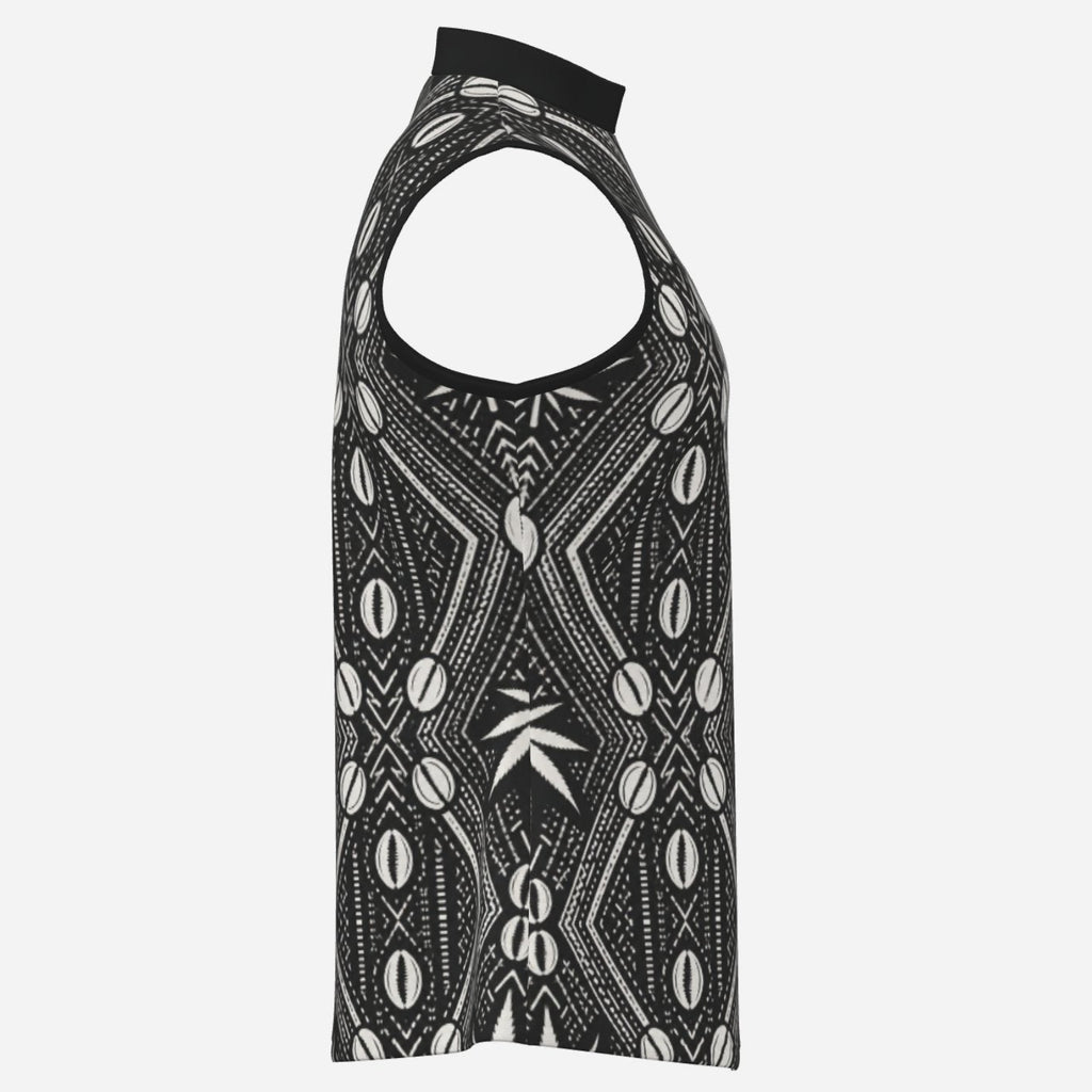 Teddy Blaze Mock Neck Tank in 190 GSM matte stretch fabric, finished with an all-over DaChek™ pattern and DaCruz chest emblem.