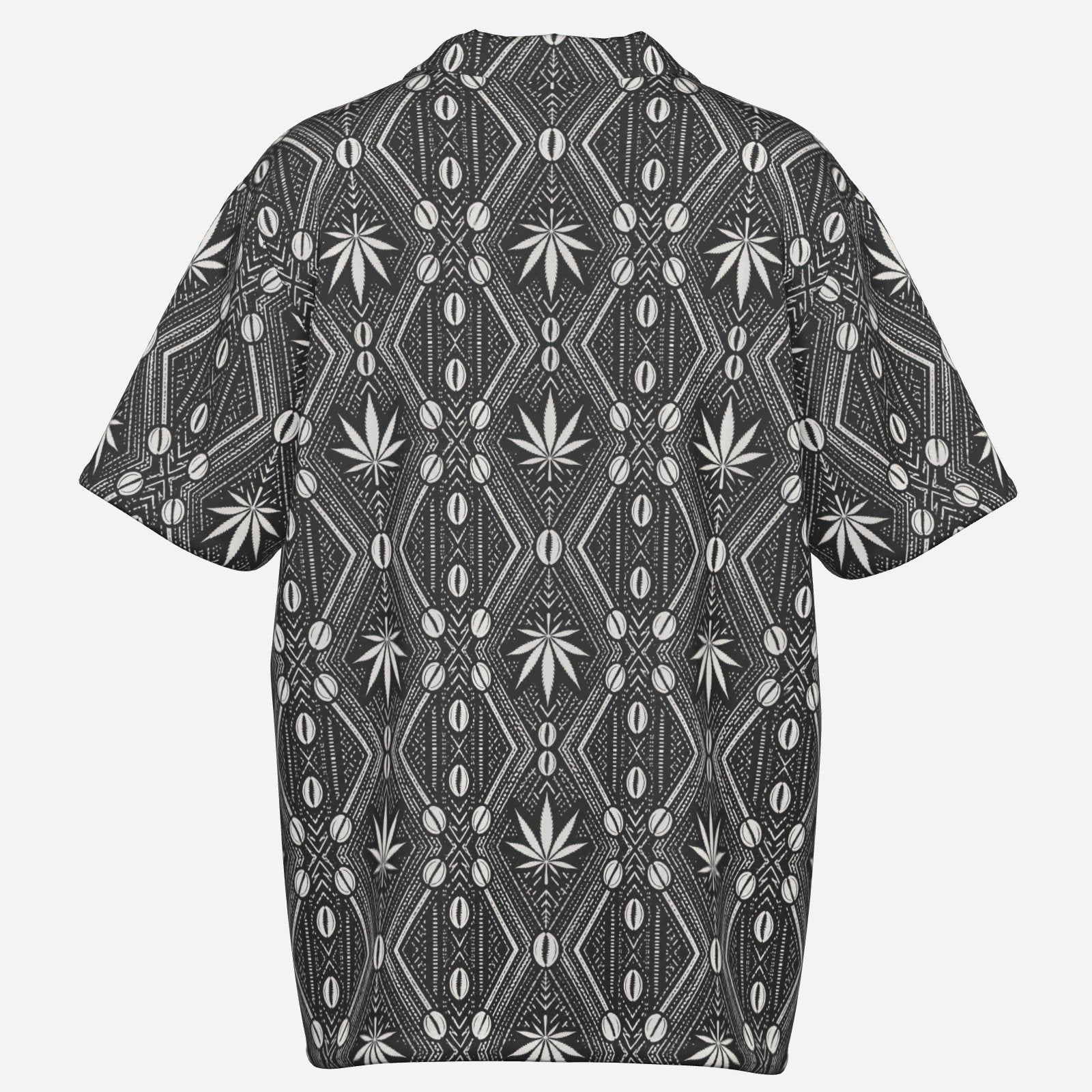 Shop the DaChek Camp Shirt by Teddy Blaze, made from lightweight 120 GSM stretch fabric with bold black-and-white DaChek patternwork.