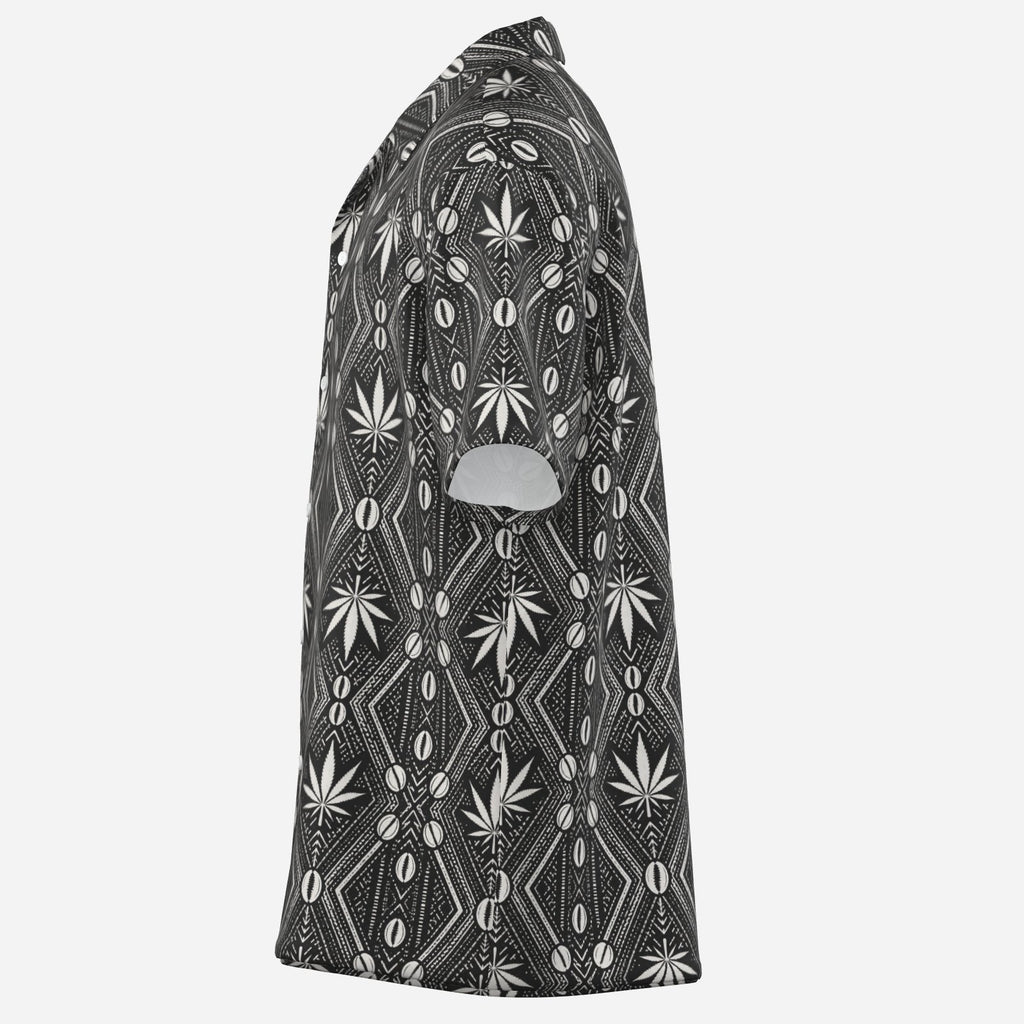 Shop the DaChek Camp Shirt by Teddy Blaze, made from lightweight 120 GSM stretch fabric with bold black-and-white DaChek patternwork.