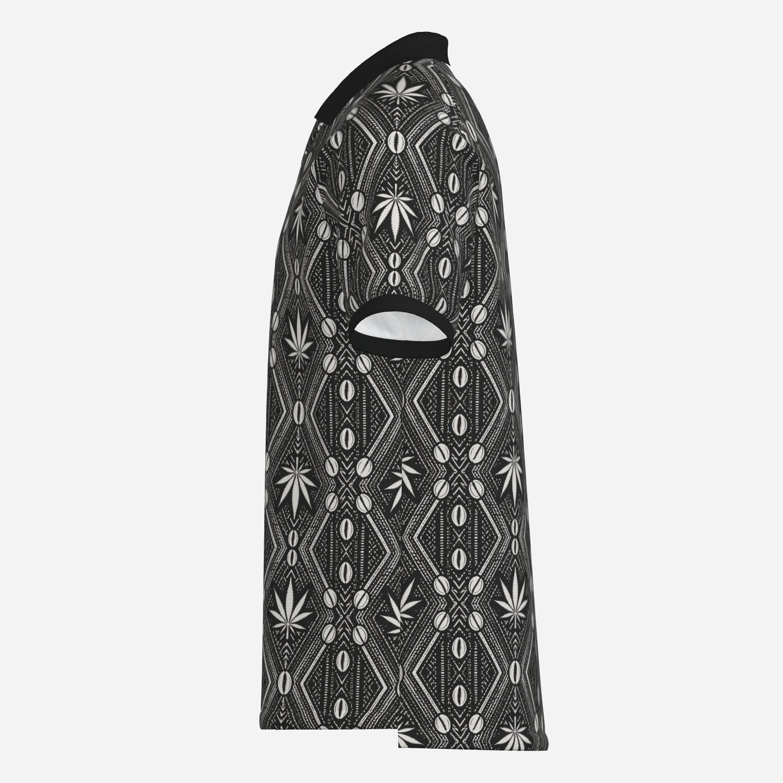 Shop the DaChek Contrast Trim Polo by Teddy Blaze, featuring bold black-and-white house patternwork with a crisp contrast collar and sleeve trim.