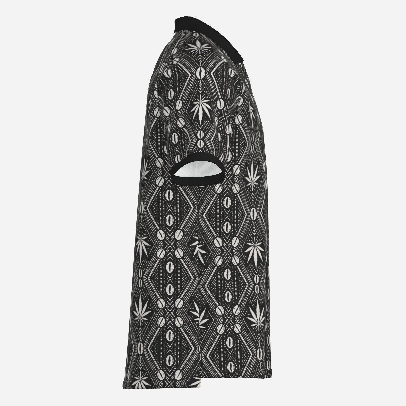 Shop the DaChek Contrast Trim Polo by Teddy Blaze, featuring bold black-and-white house patternwork with a crisp contrast collar and sleeve trim.