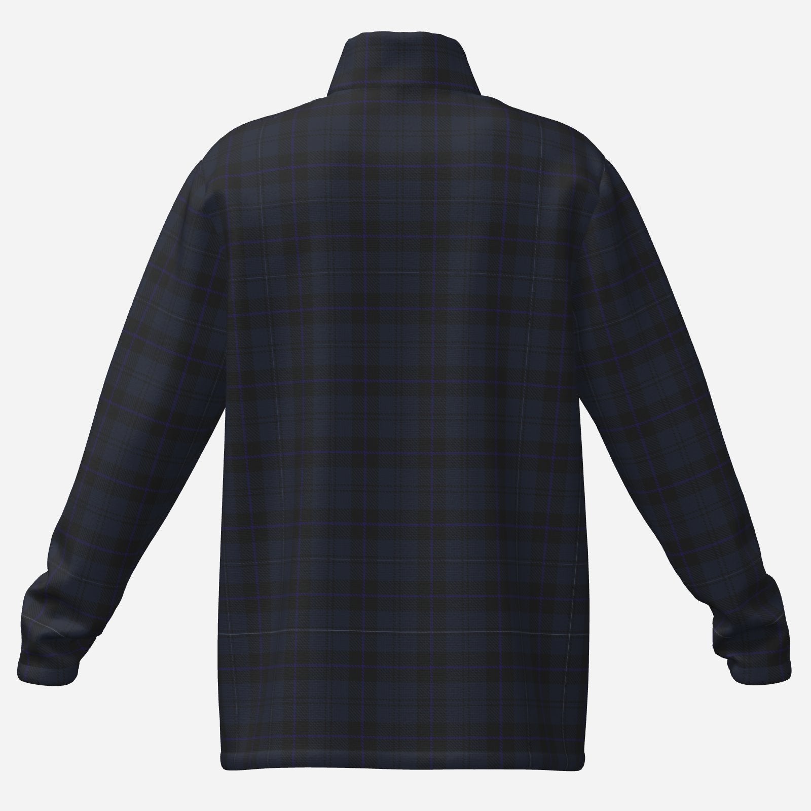 Shop the Bailey Tartan Quarter Zip by Teddy Blaze, made from 180 GSM stretch scuba knit with a cool-feeling finish and deep tonal plaid design.