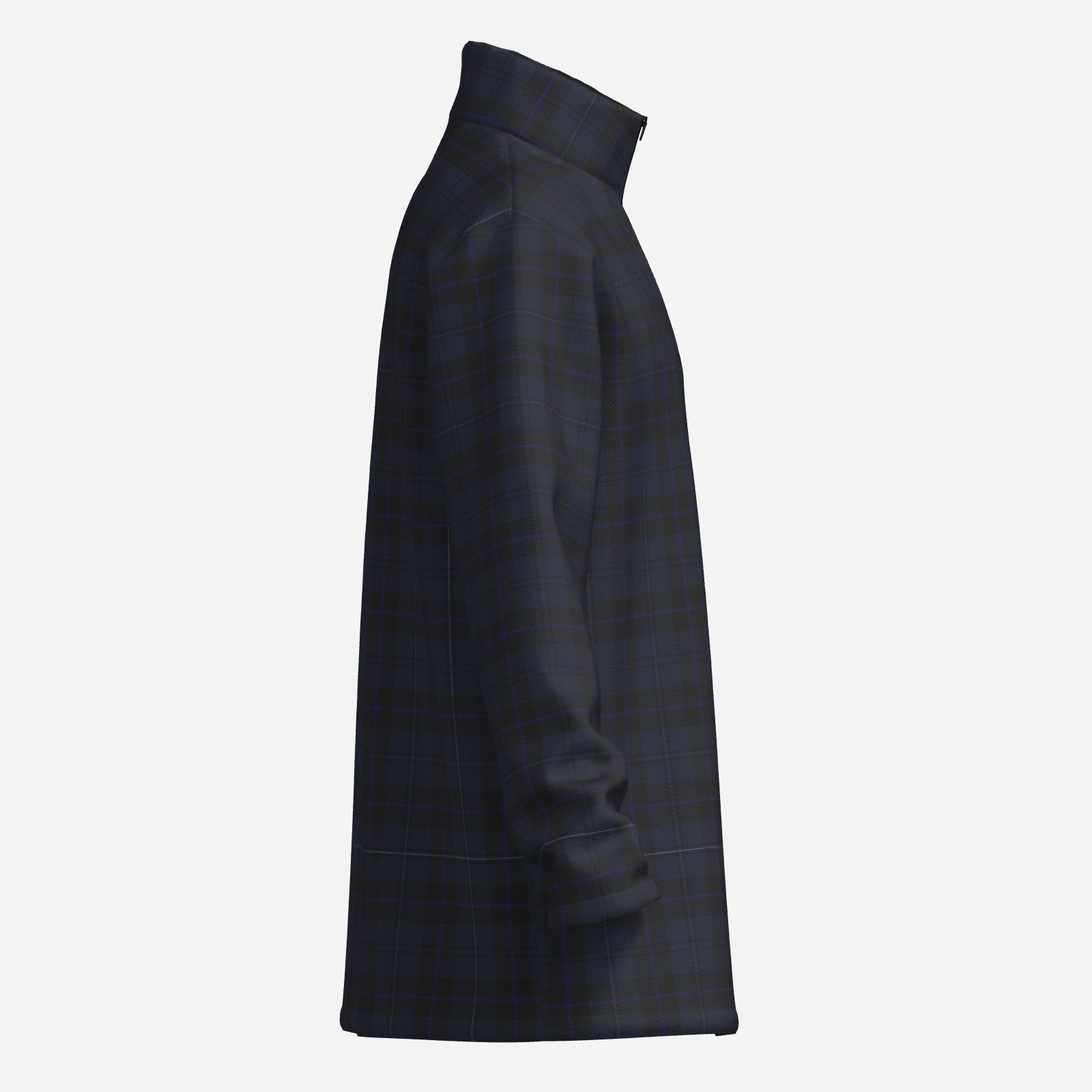 Shop the Bailey Tartan Quarter Zip by Teddy Blaze, made from 180 GSM stretch scuba knit with a cool-feeling finish and deep tonal plaid design.