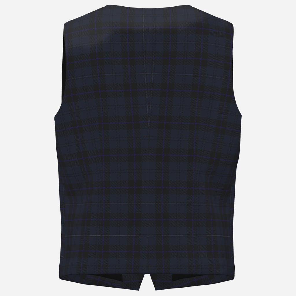 Shop the Bailey Tartan Waistcoat by Teddy Blaze, crafted in 260 GSM English Cloth with tonal plaid and tailored Black Ivy streetwear styling.