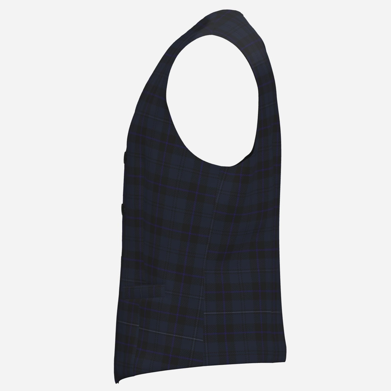 Shop the Bailey Tartan Waistcoat by Teddy Blaze, crafted in 260 GSM English Cloth with tonal plaid and tailored Black Ivy streetwear styling.