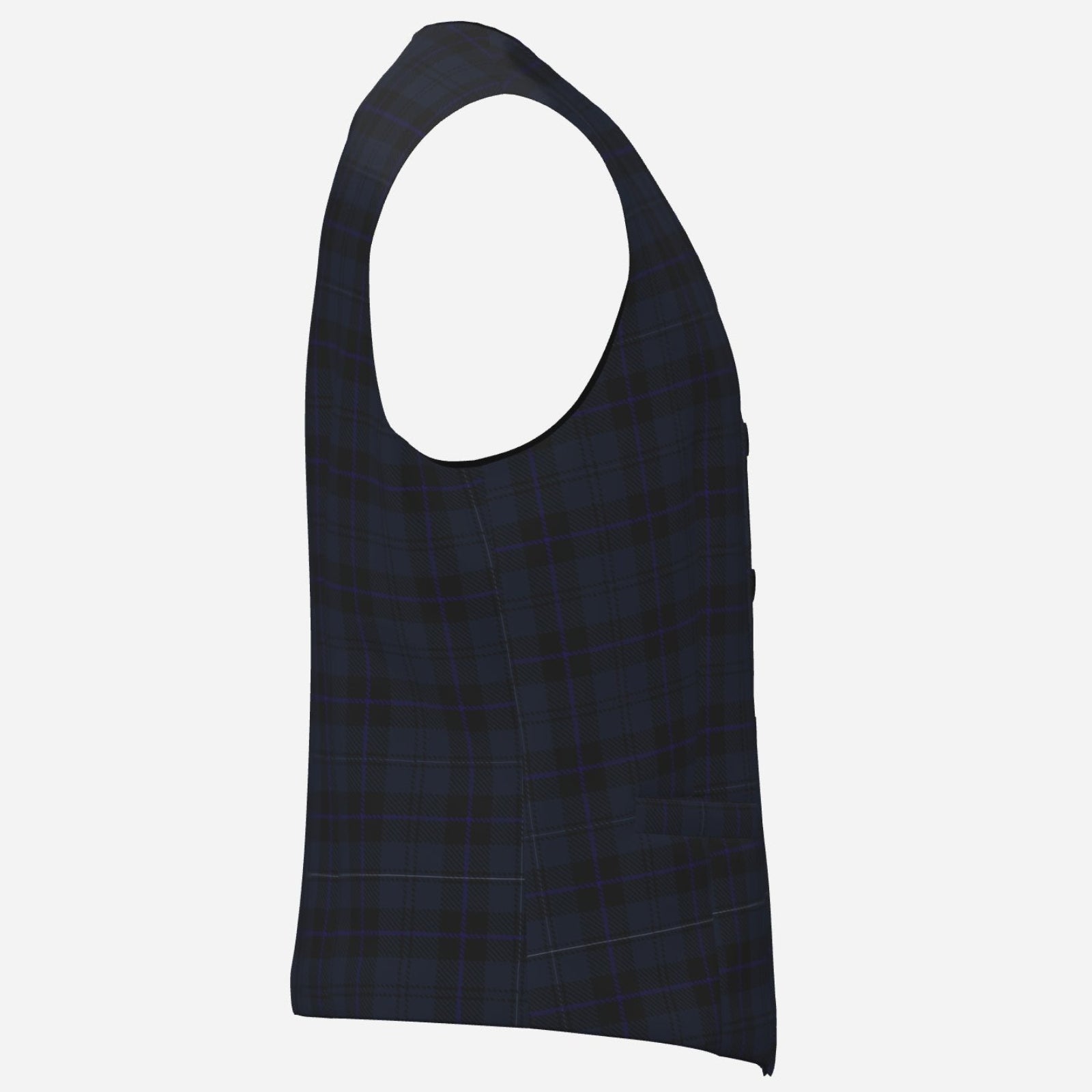 Shop the Bailey Tartan Waistcoat by Teddy Blaze, crafted in 260 GSM English Cloth with tonal plaid and tailored Black Ivy streetwear styling.