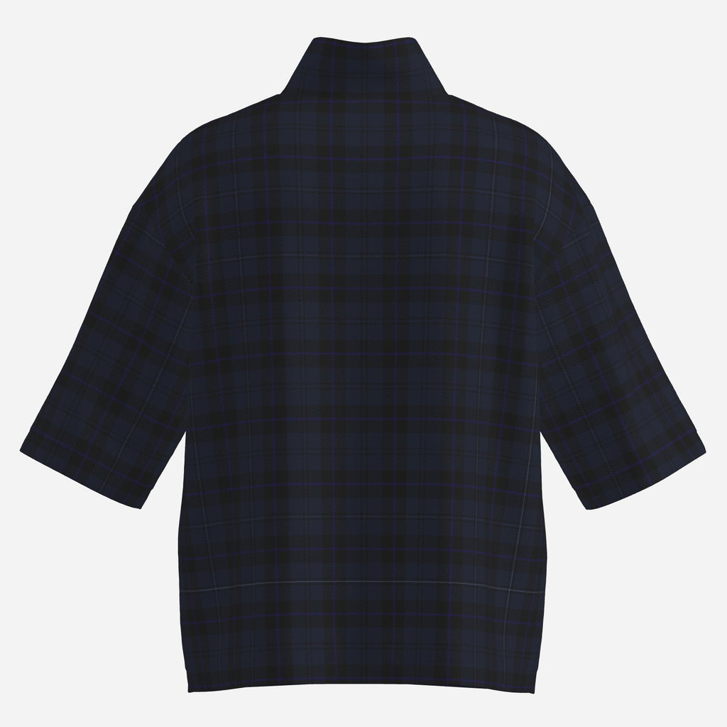 Shop the Bailey Tartan Windbreaker by Teddy Blaze, featuring lightweight four-way stretch fabric, tonal plaid, half sleeves and a sharp stand collar.