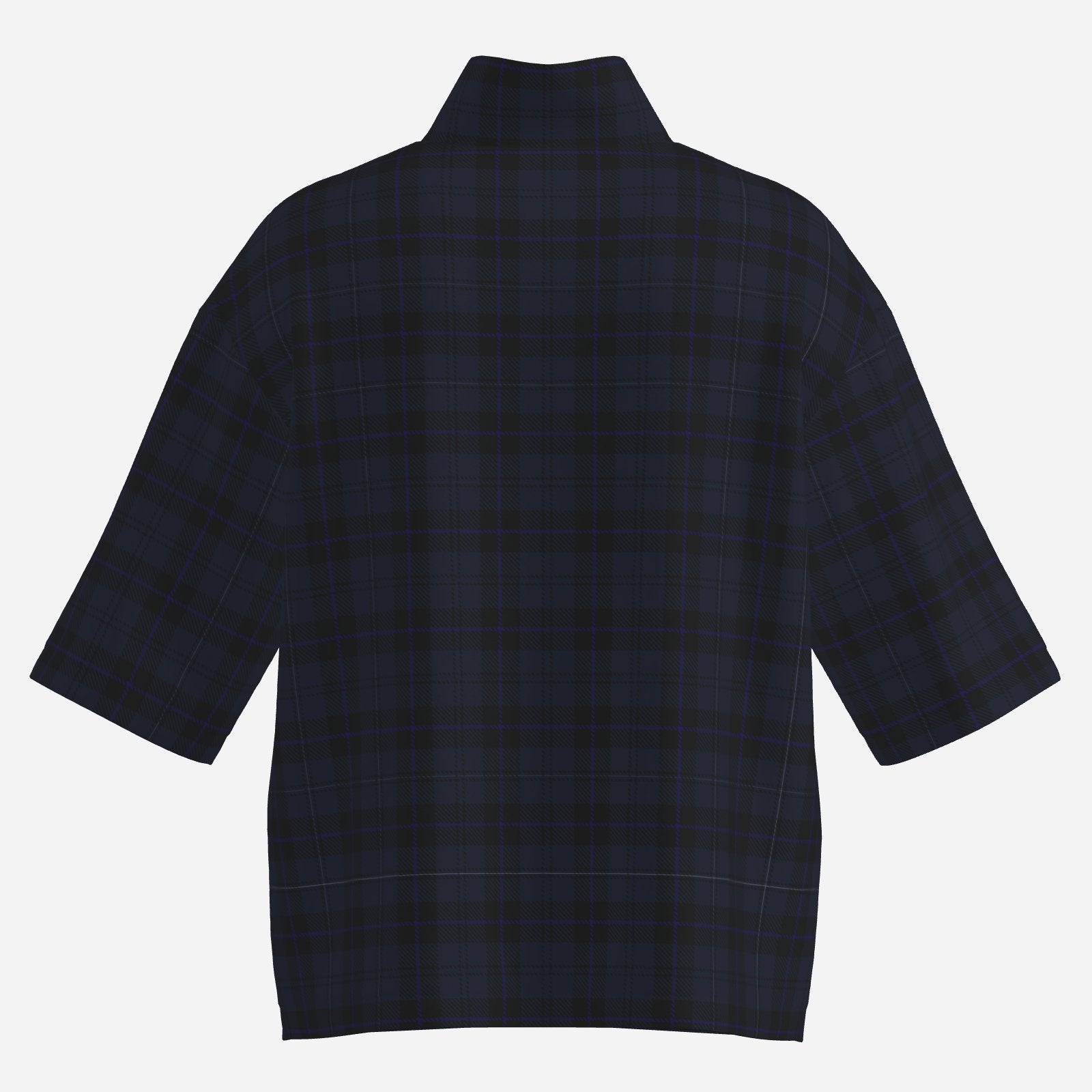 Shop the Bailey Tartan Windbreaker by Teddy Blaze, featuring lightweight four-way stretch fabric, tonal plaid, half sleeves and a sharp stand collar.
