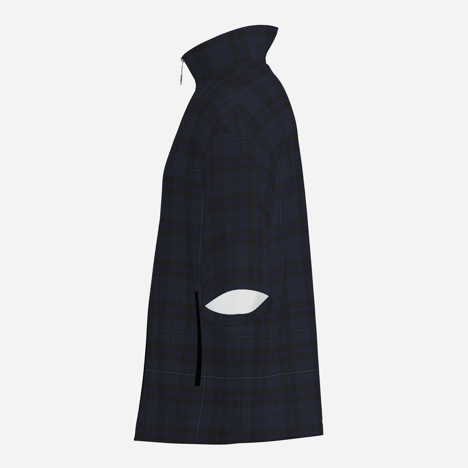 Shop the Bailey Tartan Windbreaker by Teddy Blaze, featuring lightweight four-way stretch fabric, tonal plaid, half sleeves and a sharp stand collar.