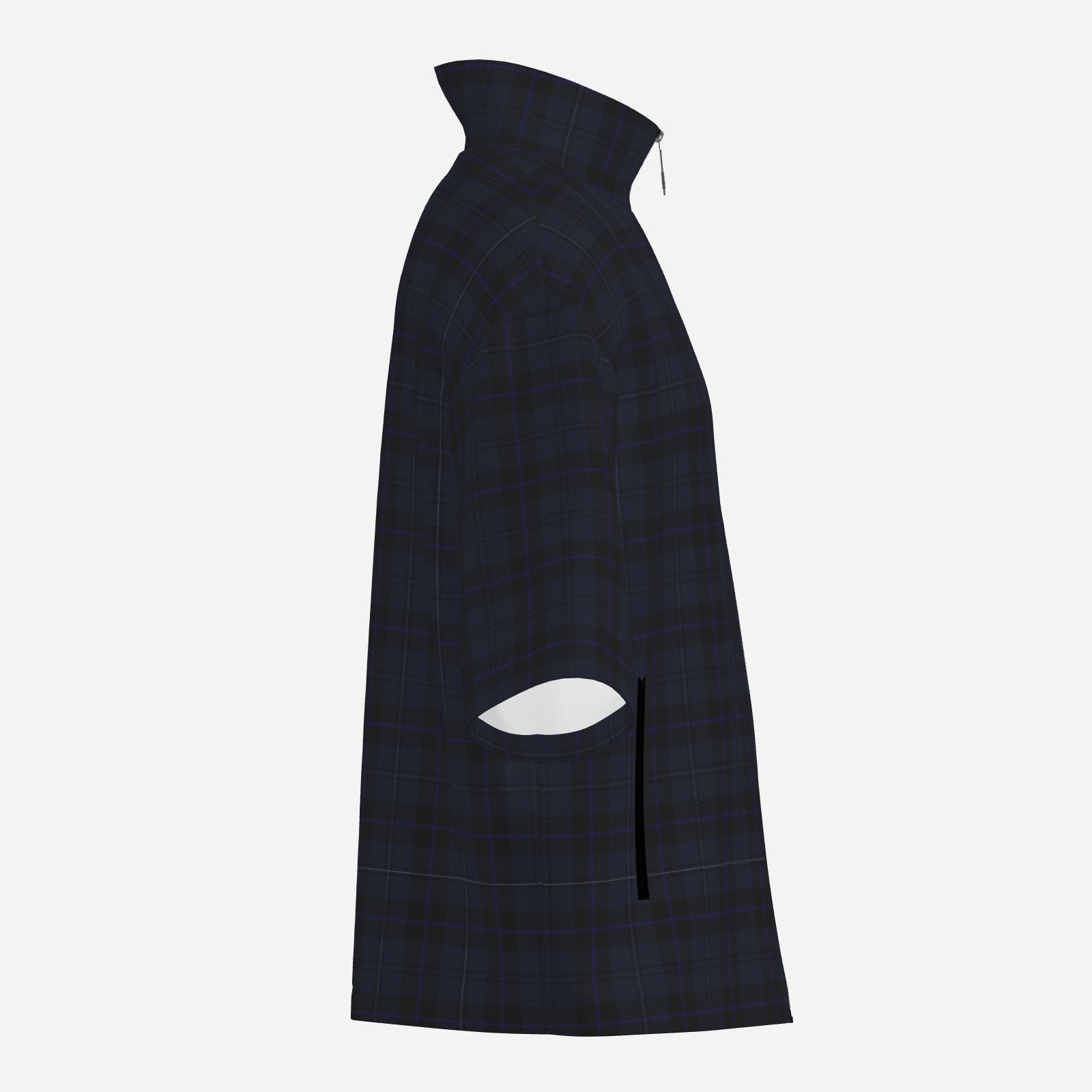 Shop the Bailey Tartan Windbreaker by Teddy Blaze, featuring lightweight four-way stretch fabric, tonal plaid, half sleeves and a sharp stand collar.