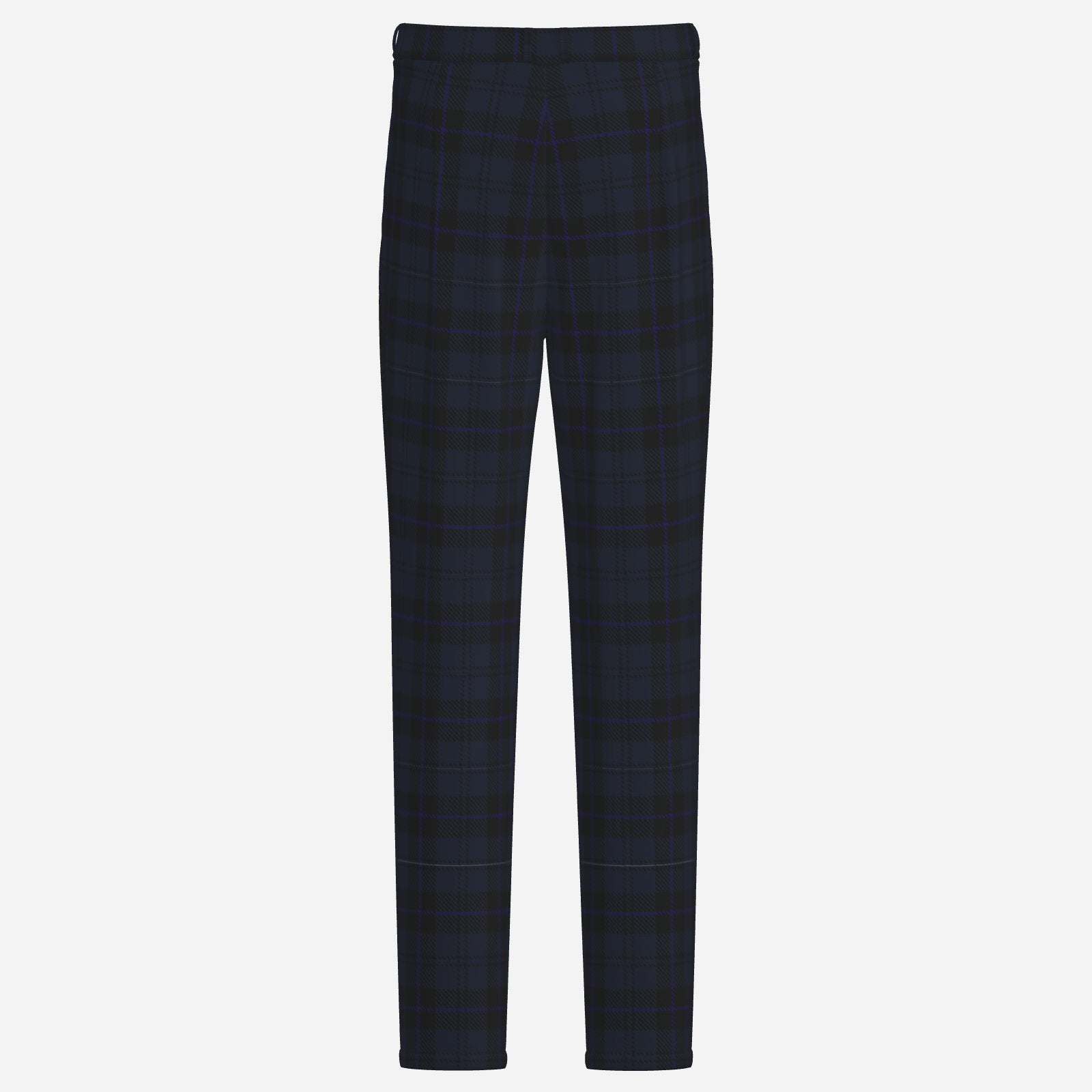Shop Bailey Tartan Straight Leg Pants by Teddy Blaze, crafted in 260 GSM English Cloth with tonal plaid and a clean Black Ivy straight-leg silhouette.