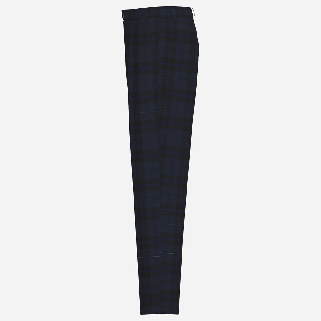 Shop Bailey Tartan Straight Leg Pants by Teddy Blaze, crafted in 260 GSM English Cloth with tonal plaid and a clean Black Ivy straight-leg silhouette.