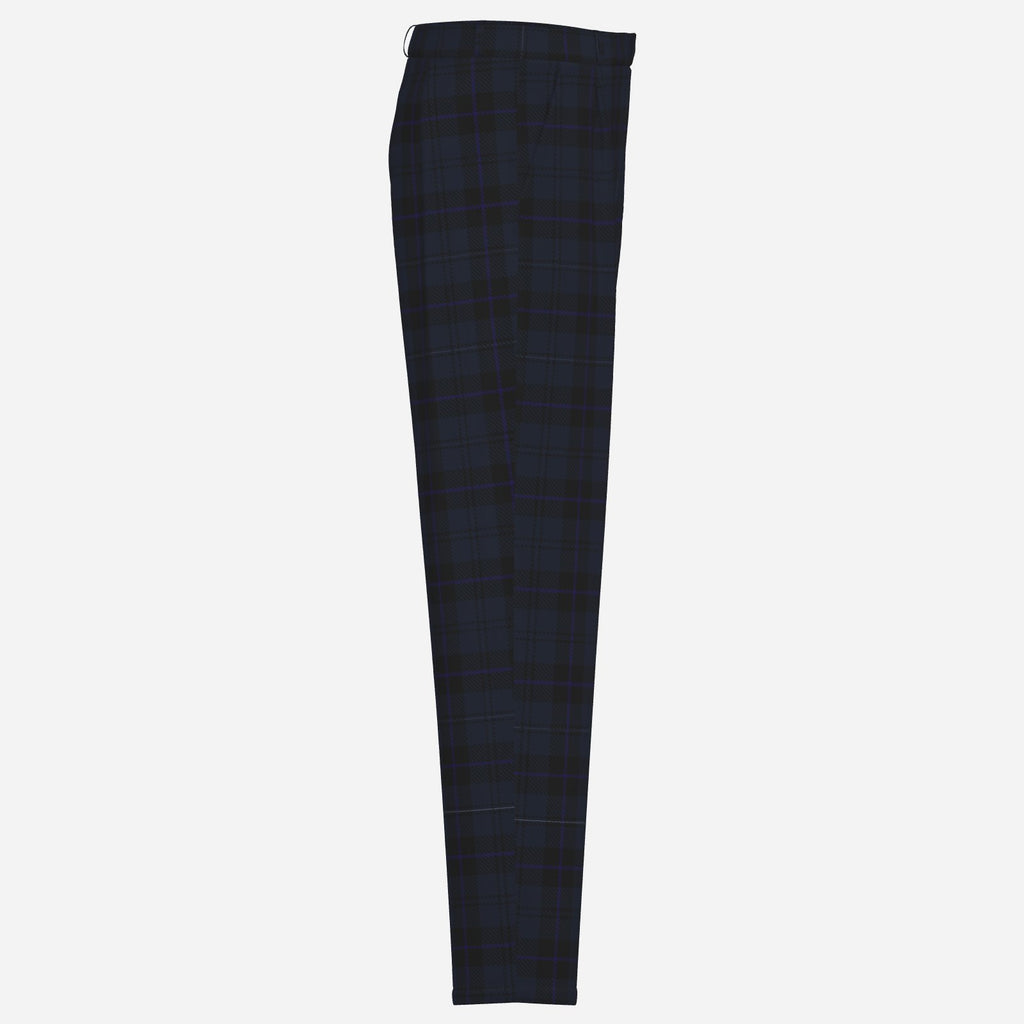 Shop Bailey Tartan Straight Leg Pants by Teddy Blaze, crafted in 260 GSM English Cloth with tonal plaid and a clean Black Ivy straight-leg silhouette.