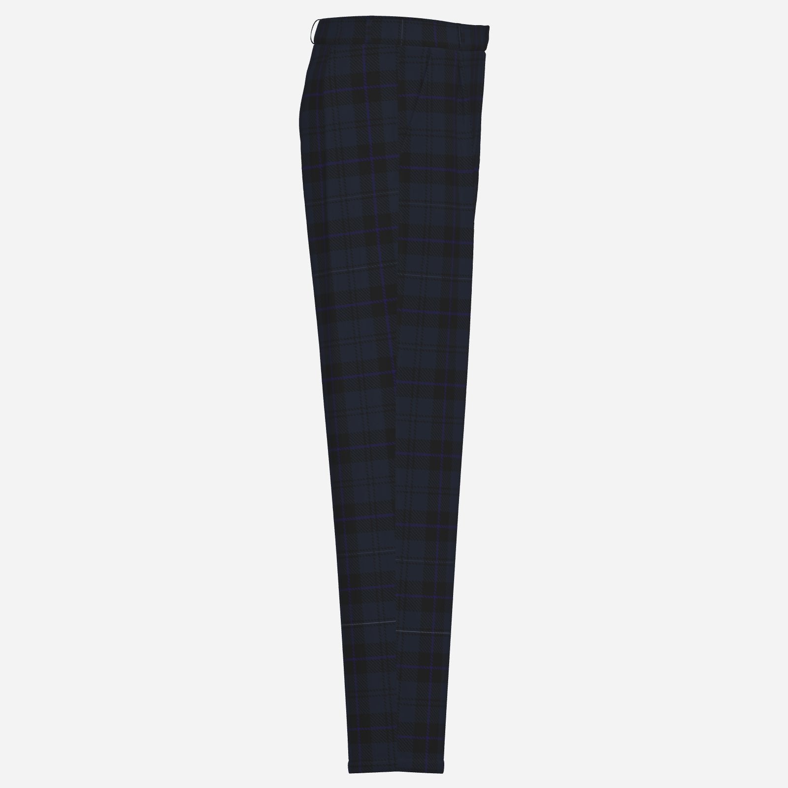 Shop Bailey Tartan Straight Leg Pants by Teddy Blaze, crafted in 260 GSM English Cloth with tonal plaid and a clean Black Ivy straight-leg silhouette.
