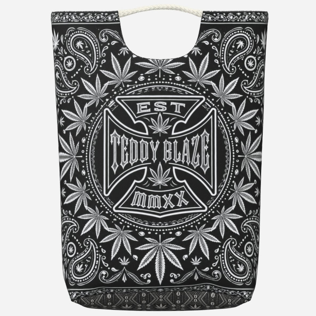Heavyweight 360 GSM TeddyFlora CruzChek canvas tote featuring the DaCruz Crest, botanical graphics and monochrome Black Ivy styling.