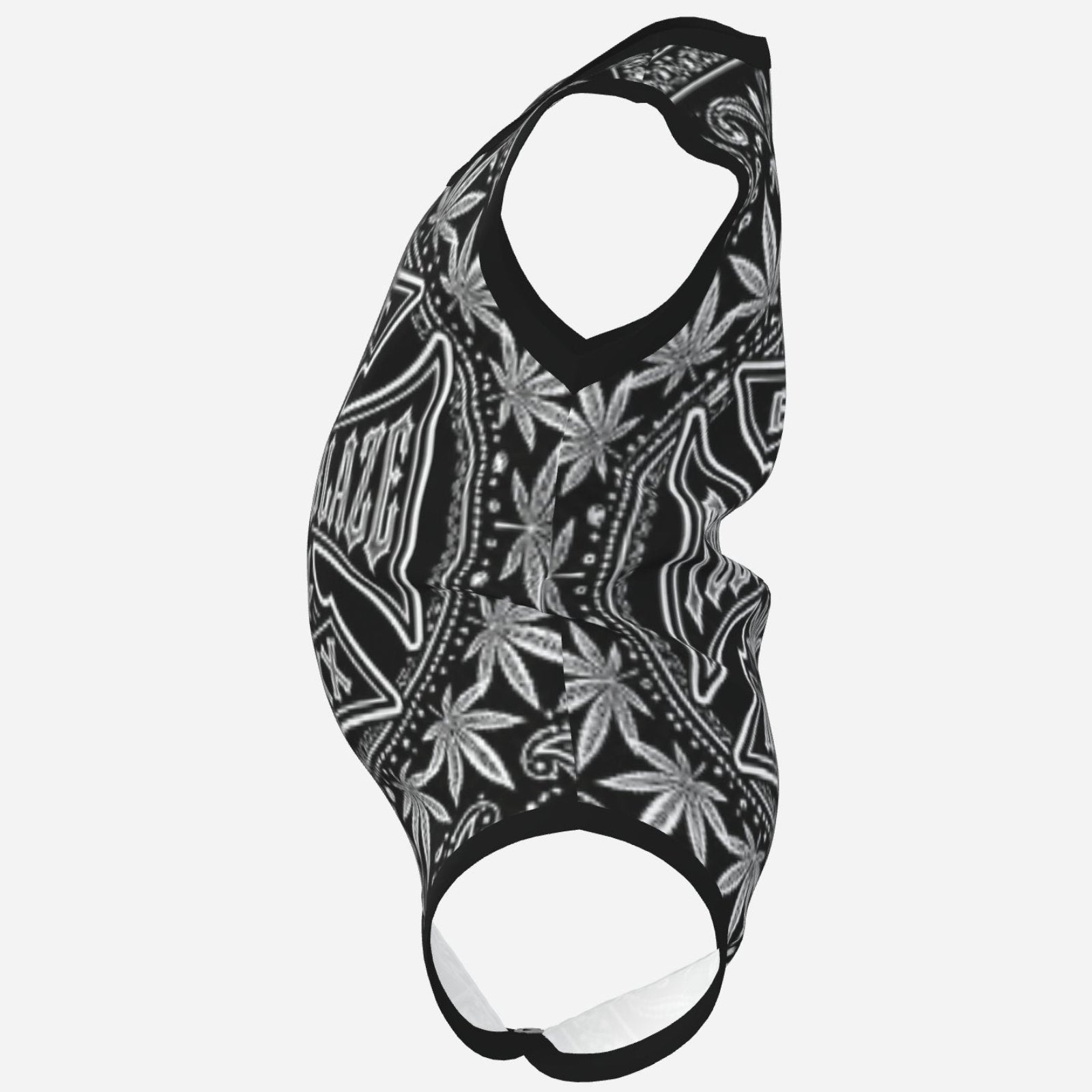 TeddyFlora Cruz sleeveless baby romper featuring the DaCruz Crest in bold black-and-white graphics, soft stretch fabric and convenient snap closure.