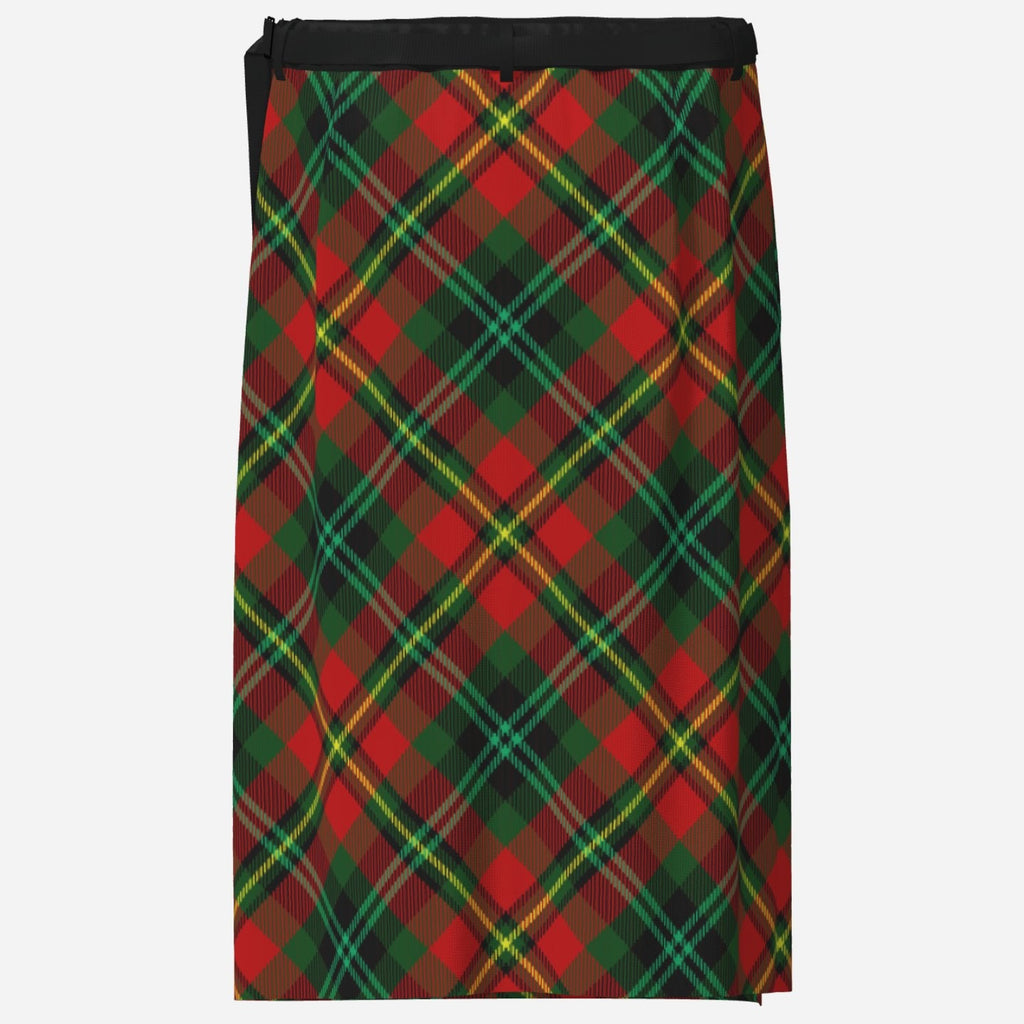Teddy Blaze Tartan RiGBY Hula Skirt in signature Red, Green, Black and Yellow plaid. An adjustable unisex wrap sarong from MEN OF BLAZE.
