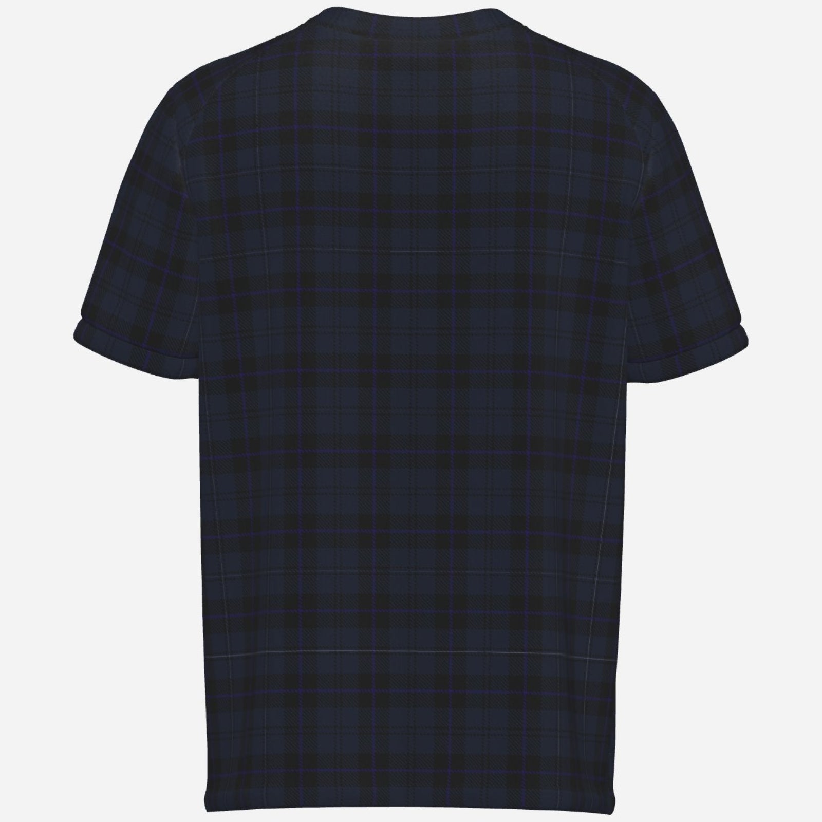 Shop the Teddy Blaze Plaid at Dusk V-Neck Tee, featuring a deep midnight plaid, lightweight stretch fabric and refined everyday styling in sizes S–6XL.