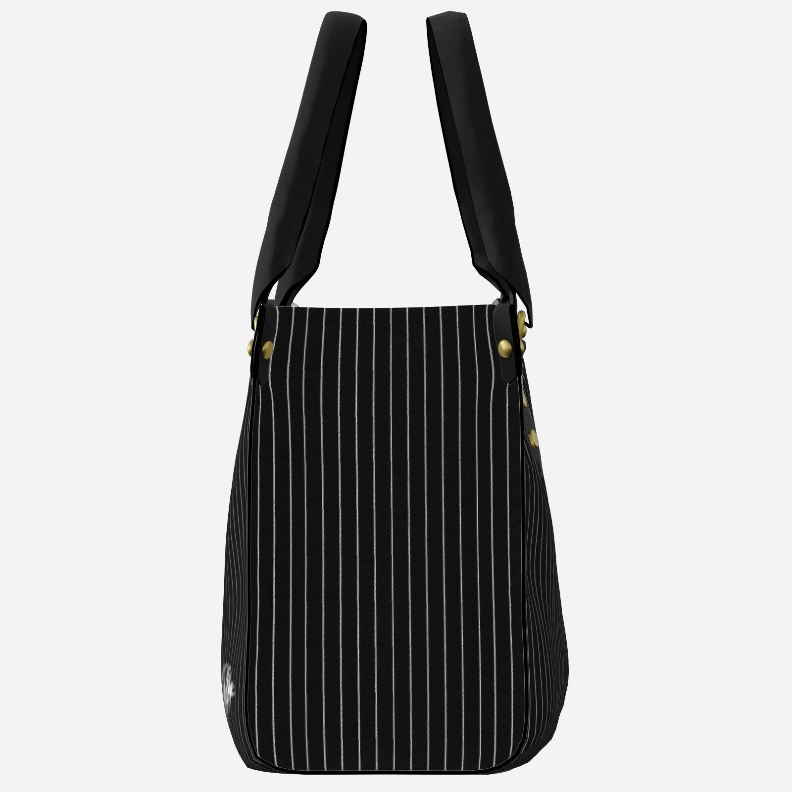 Shop the Signature Pinstripe Grab + Go Bag by Teddy Blaze. Structured leatherette carryall featuring vertical pinstripes and brass-tone hardware.