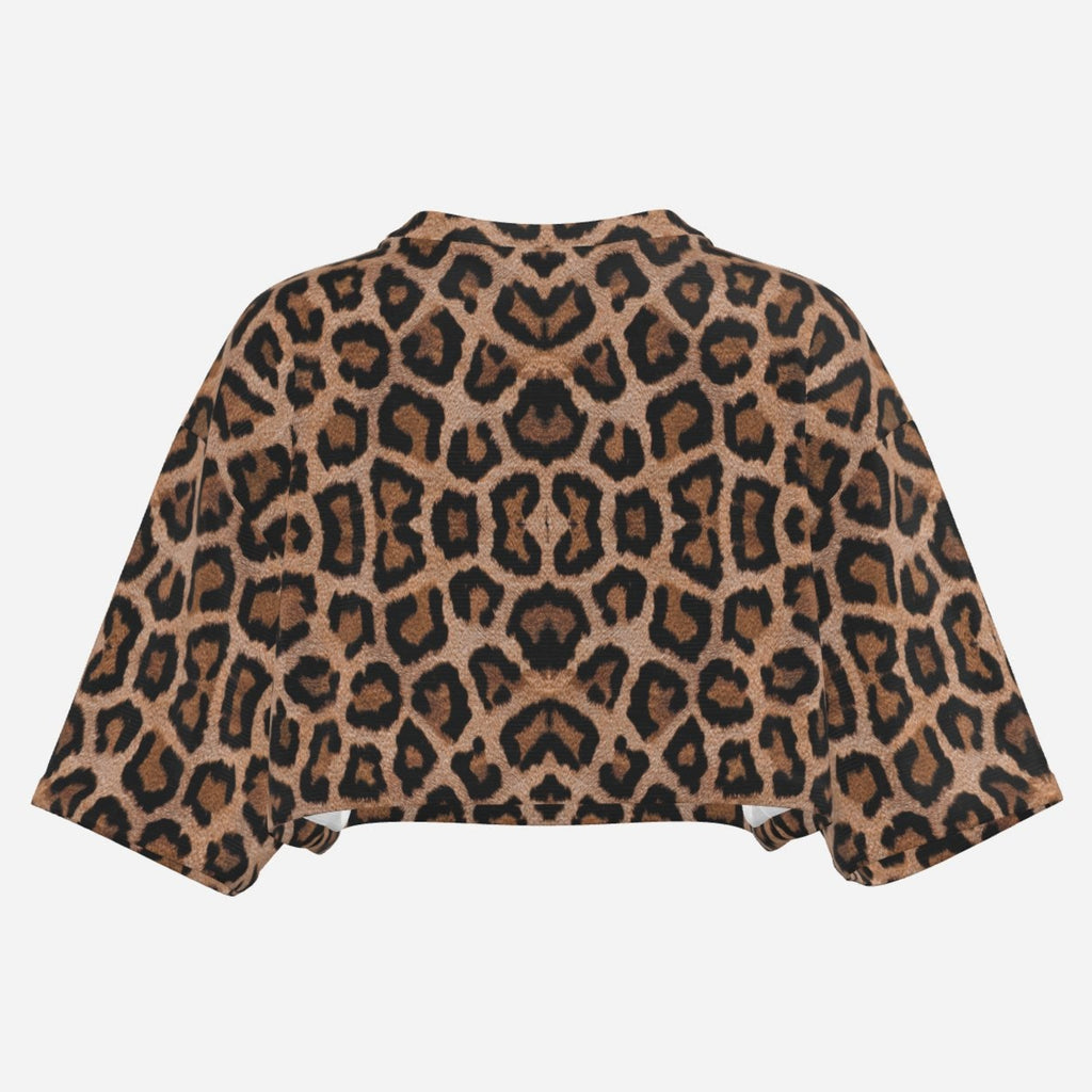 Shop the Zabu V-Neck Half Sleeve Crop Tee by Teddy Blaze. Silky-shine boxy crop top featuring an all-over leopard motif from THE IVY WOMAN collection.
