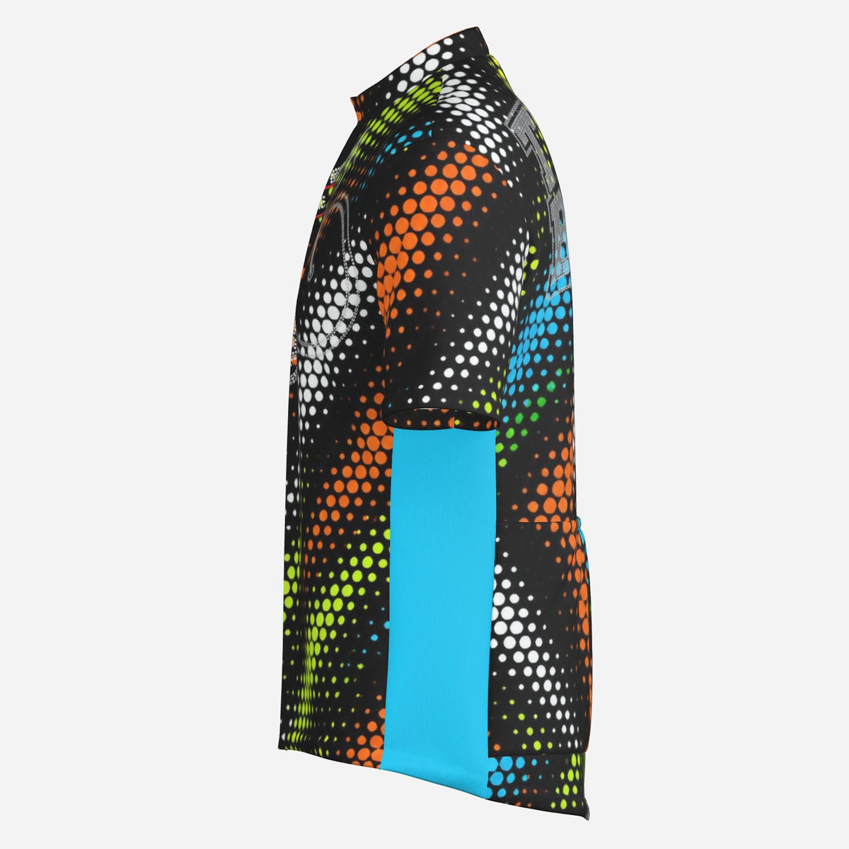 Shop the Changing Lanes Cycling Jersey by Teddy Blaze. High-performance aerodynamic knit featuring vibrant halftone dot artwork and a full front zip.